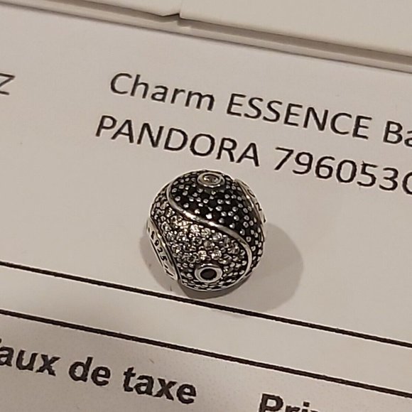 Authentic PANDORA *RETIRED* ESSENCE Balance YIN-YANG charm w/CZ's 796053CZ - Picture 1 of 9